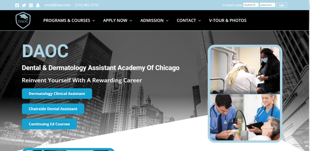 Homepage of Dental Academy of Chicago / dentalacademyofchicago.com