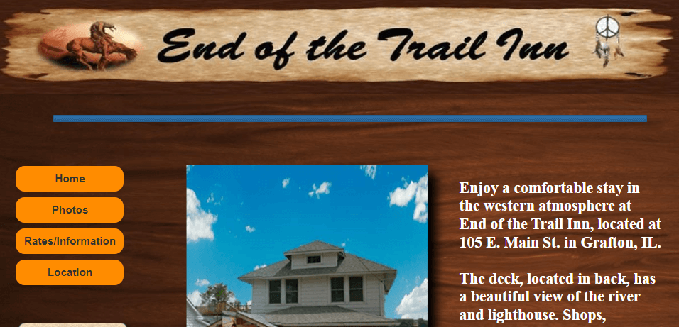 Homepage of End of the Trail Inn website / 
Link: https://endofthetrailinn.com/