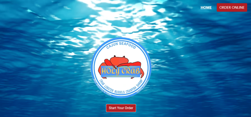 Homepage of Holy Crab website /
Link: https://www.holycrabeastpeoria.com/