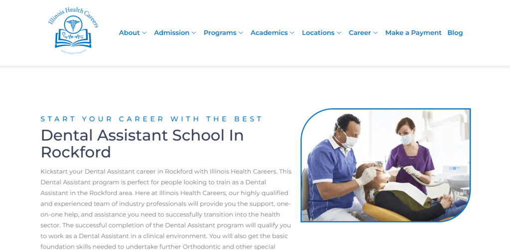 Homepage of Illinois Health Careers / illinoishealthcareers.com