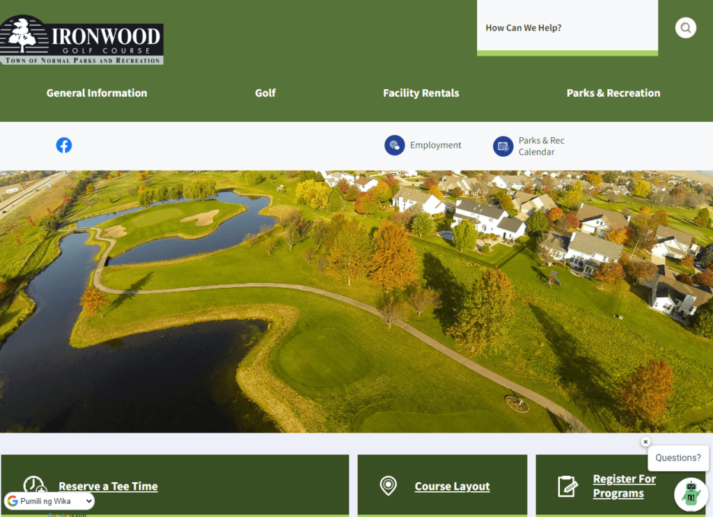 Homepage of Ironwood Golf Course / normalil.gov