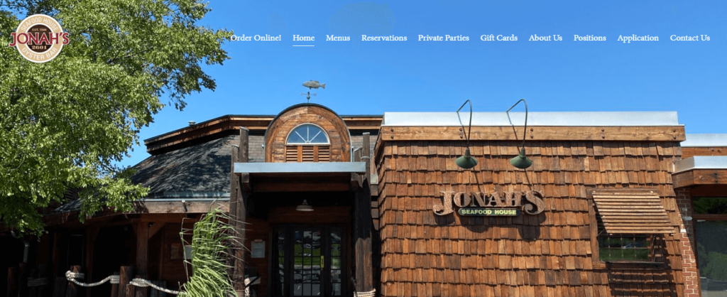 Homepage of Jonah's Seafood House /
Link: https://www.jonahsseafood.com/