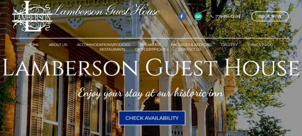 Homepage of Lamberson Guest House /
Link: https://lambersonguesthouse.com/