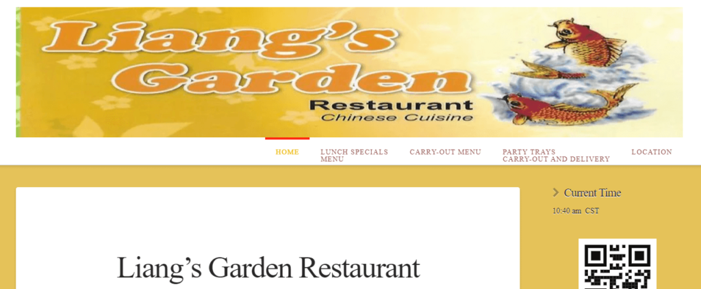 Homepage of Liang's Garden Restaurant website /
Link: https://liangs-garden.com/