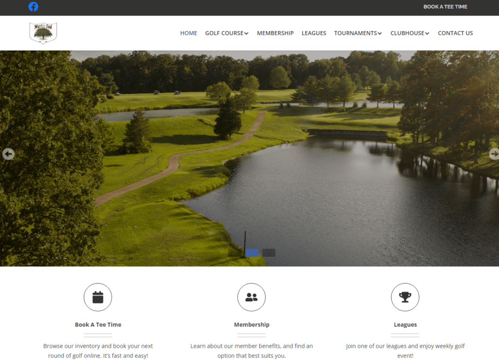 Homepage of Mystic Oak Golf Course / mysticoakgolf.com
