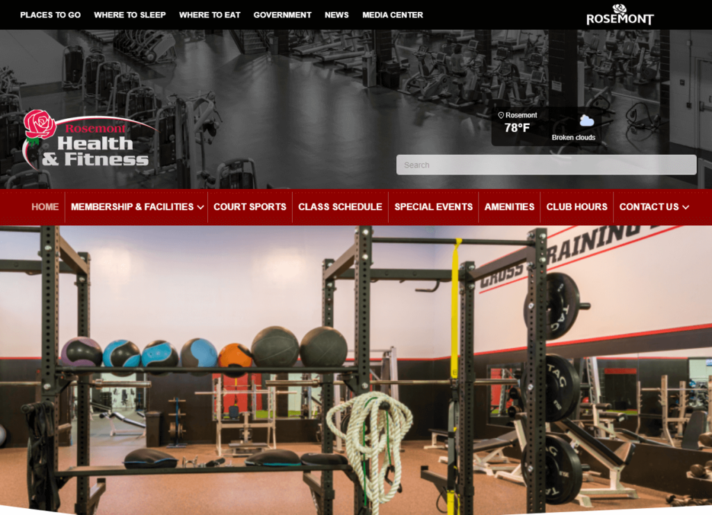Homepage of Rosemont Health and Fitness / rosemont.com