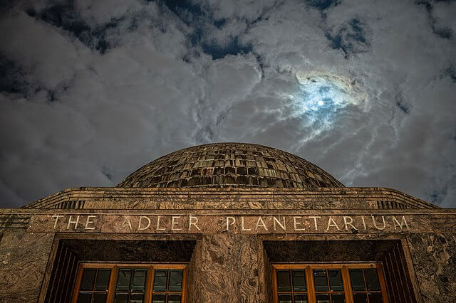 Full snow moon view of Adler Planetarium  /  Wikimedia Commons / JJxFile

Link: https://upload.wikimedia.org/wikipedia/commons/thumb/a/a4/Adler_Planetarium_Full_Snow_Moon.jpg/640px-Adler_Planetarium_Full_Snow_Moon.jpg