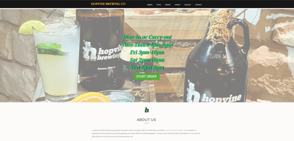 Home page of Hopevine Brewing Company / hopvinebrewingcompany.com