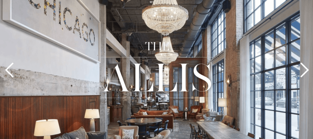 Homepage of Allis at Soho House / theallis.com

Link: https://www.theallis.com/