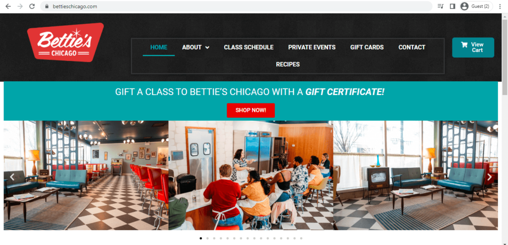 Homepage of Bettie's Chicago 
Link: https://bettieschicago.com/