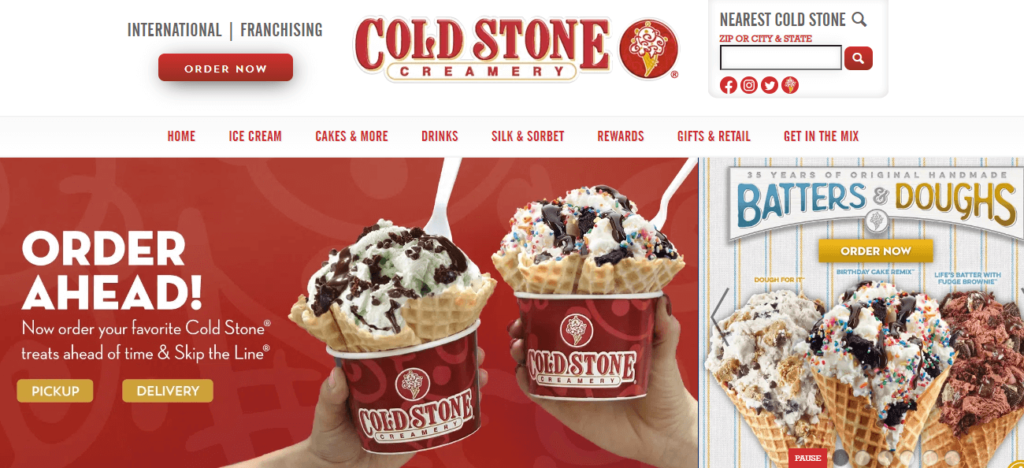 Homepage of Cold Stone Creamery / coldstonecreamery.com


Link: https://www.coldstonecreamery.com/
