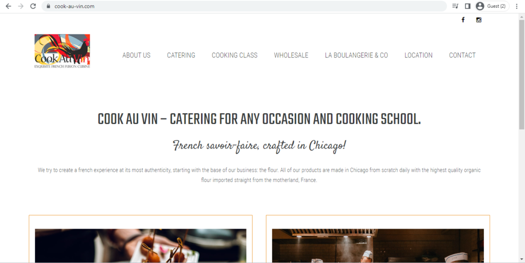 Homepage of Cook Au Vin 
Link: https://www.cook-au-vin.com/