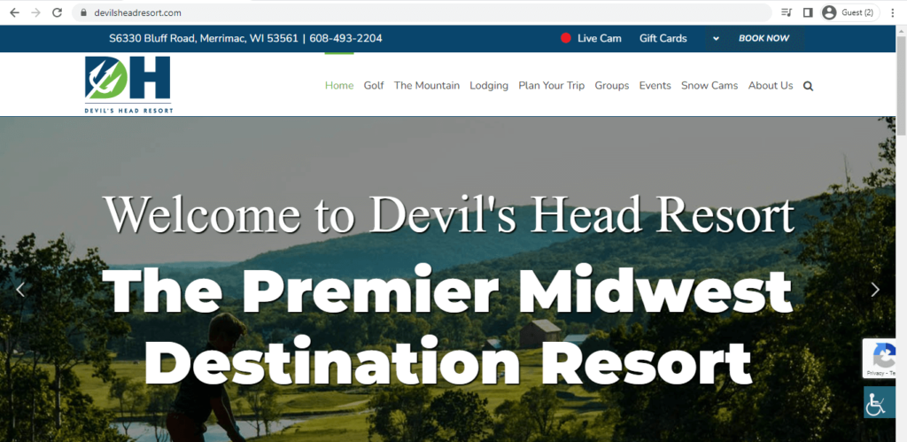 Homepage of Devil's Head Resort 
Link: https://www.devilsheadresort.com/