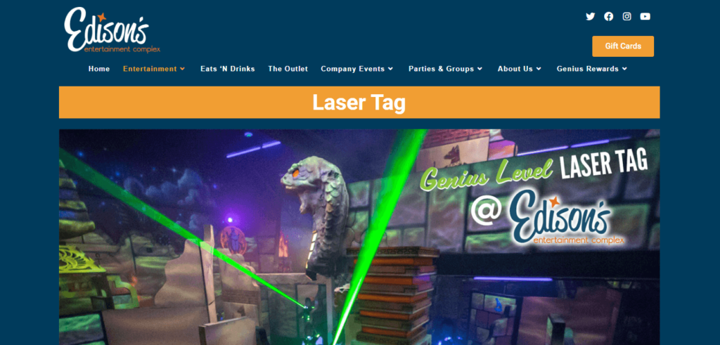 Homepage of Edwardsville Laser Tag / edisonsfun.com/entertainment/laser-tag


Link: https://edisonsfun.com/entertainment/laser-tag/
