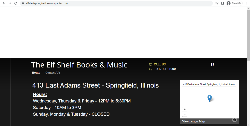 Homepage of Elf Shelf Books & Music 
Link: elfshelfspringfield.a-zcompanies.com