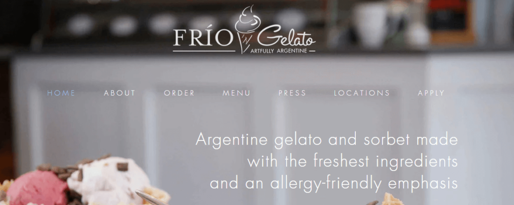 Homepage of FRÍO Gelato / friogelato.com


Link: https://www.friogelato.com/
