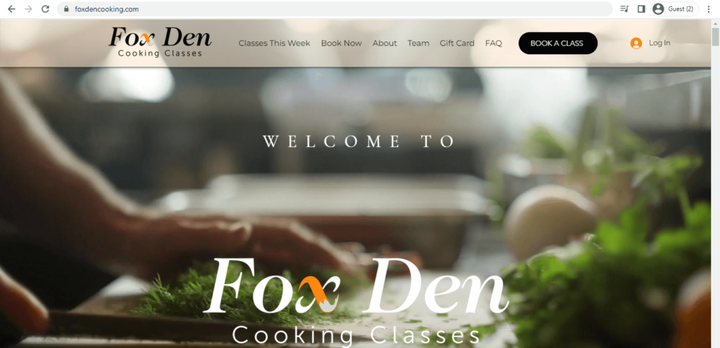 Homepage of Fox Den Cooking 
Link: https://www.foxdencooking.com/