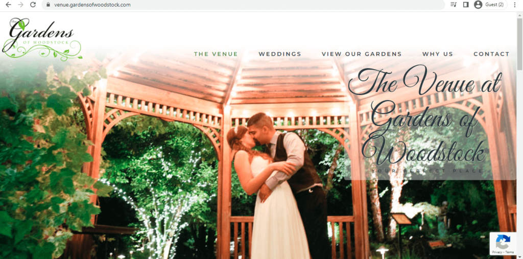 Homepage of Gardens of Woodstock 
Link: https://venue.gardensofwoodstock.com/