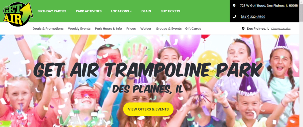 Homepage of Get Air Trampoline Park / getairsports.com/des-plaines


Link: https://getairsports.com/des-plaines/
