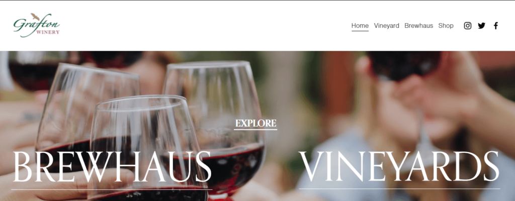 Homepage of Grafton Winery & Brewhaus / thegraftonwinery.com

Link: https://www.thegraftonwinery.com/
