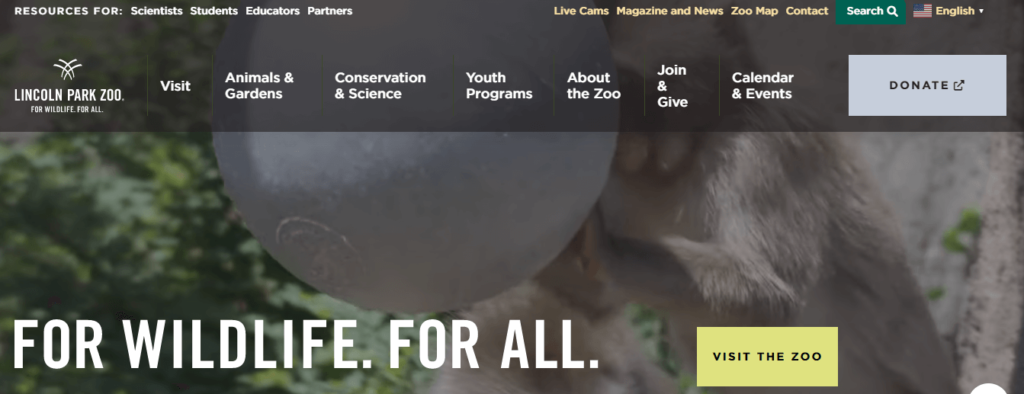 Homepage of Lincoln Park Zoo / lpzoo.org

Link: https://www.lpzoo.org/
