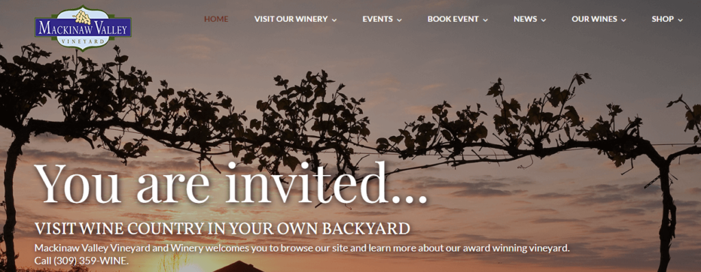 Homepage of Mackinaw Valley Vineyard / mackinawvalleyvineyard.com


Link: https://www.mackinawvalleyvineyard.com/
