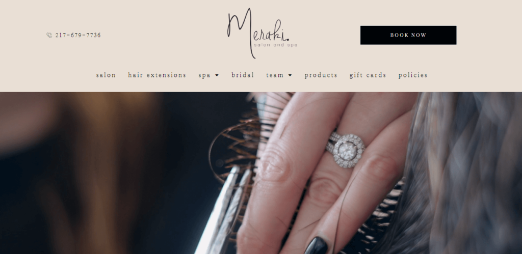 Homepage of Meraki Salon and Spa / merakispringfield.com

Link: https://www.merakispringfield.com/
