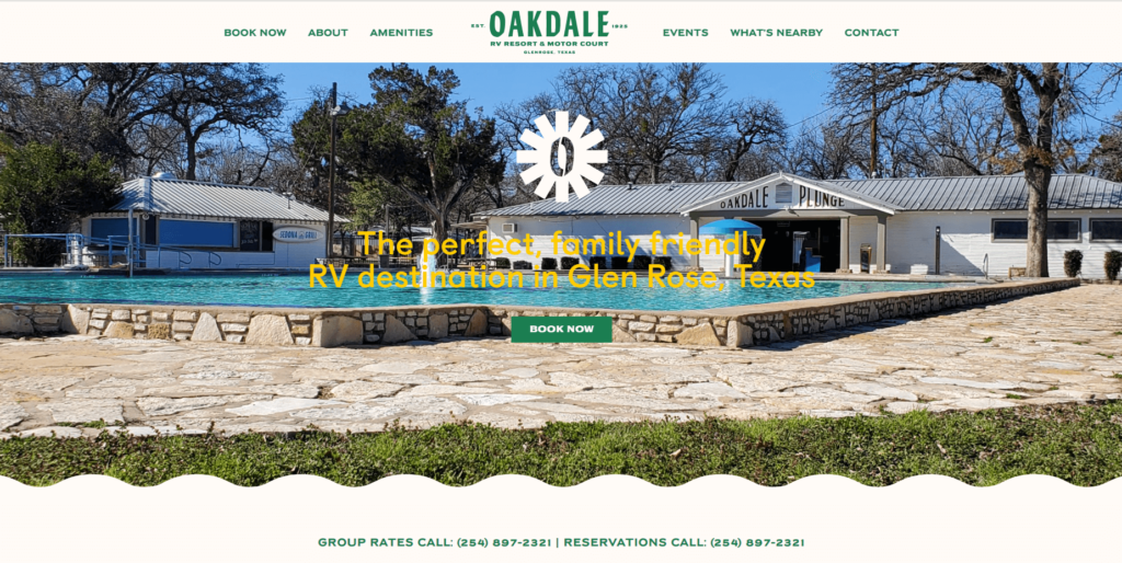 Homepage of Oakdale Park's website / oakdalepark.com