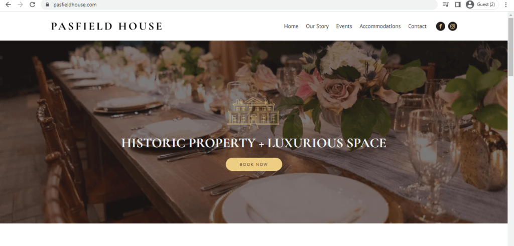 Homepage of Pasfield House 
Link: https://pasfieldhouse.com/