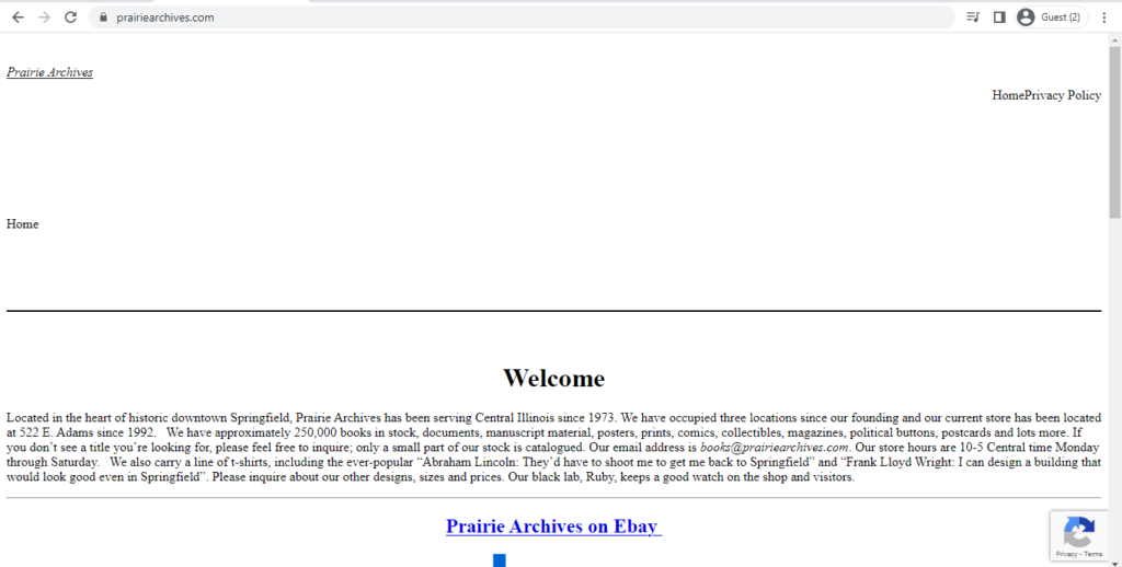 Homepage of Prairie Archives 
Link: https://prairiearchives.com/