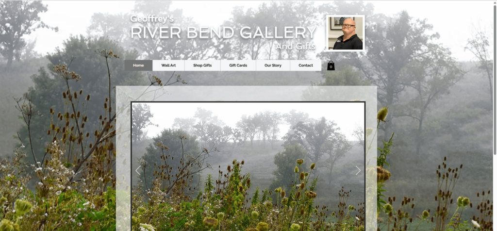 Homepage of River Bend Gallery's website / www.riverbendgalleries.com