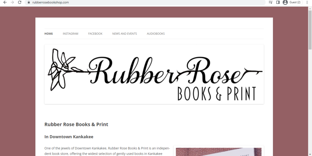 Homepage of Rubber Rose Books & Print 
Link: rubberrosebookshop.com