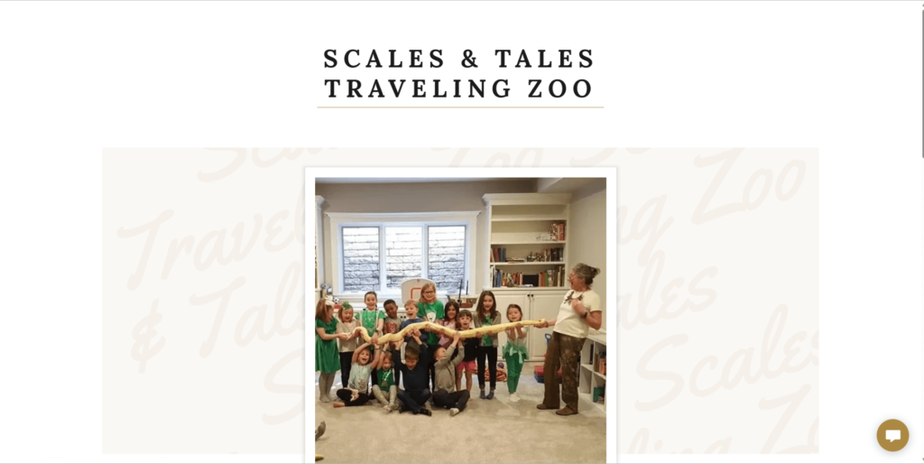Homepage of Scales and Tales Traveling Zoo / chicagotravelingzoo.com