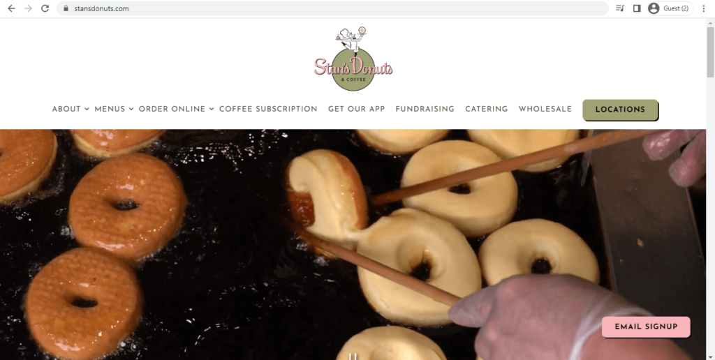 Homepage of Stan’s Donuts & Coffee 
Link: https://www.stansdonuts.com/