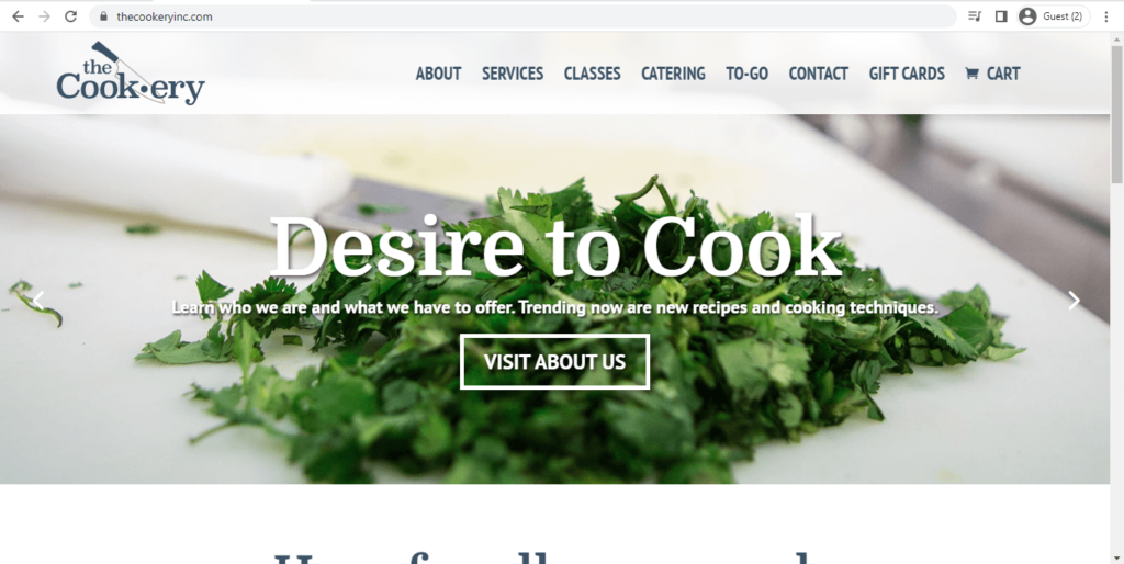 Homepage of The Cookery Inc. 
Link: https://thecookeryinc.com/