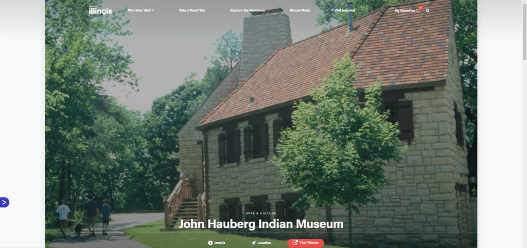 Homepage of The Hauberg Indian Museum Train Ride's website / www.enjoyillinois.com

Link: https://www.enjoyillinois.com/explore/listing/john-hauberg-indian-museum-1/