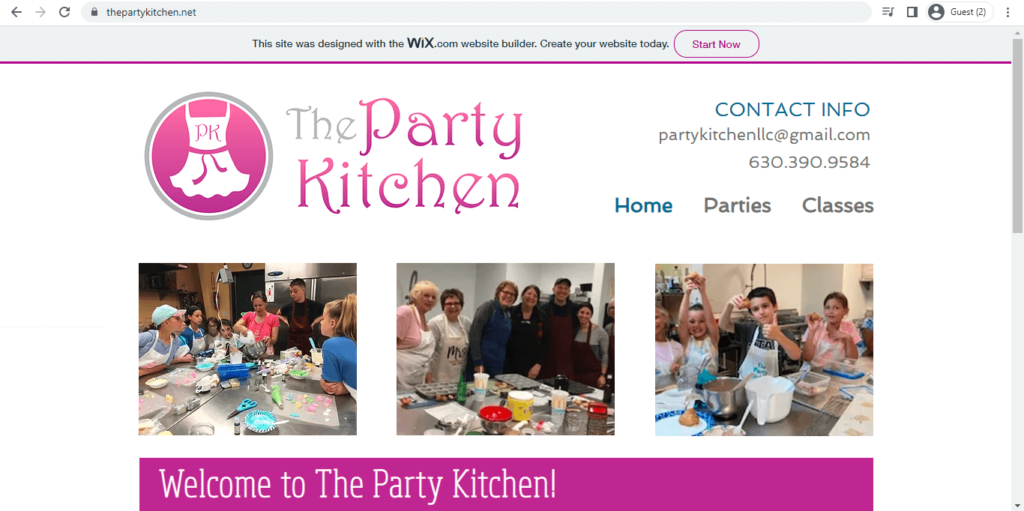 Homepage of The Party Kitchen, LLC 
Link: https://www.thepartykitchen.net/