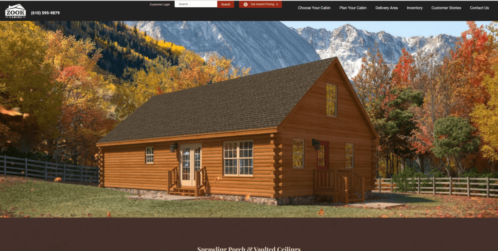 Homepage of Timberline Cabins' website / www.zookcabins.com

Link:https://www.zookcabins.com/cabin/timberline-cabin/