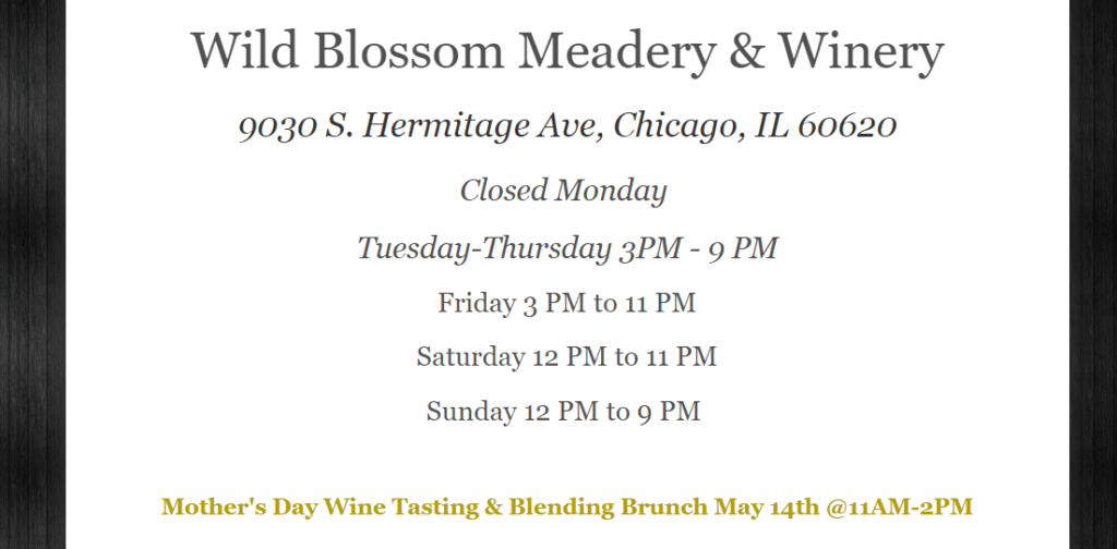 Homepage of Wild Blossom Meadery and Winery / wildblossommeadery.com


Link: https://www.wildblossommeadery.com/
