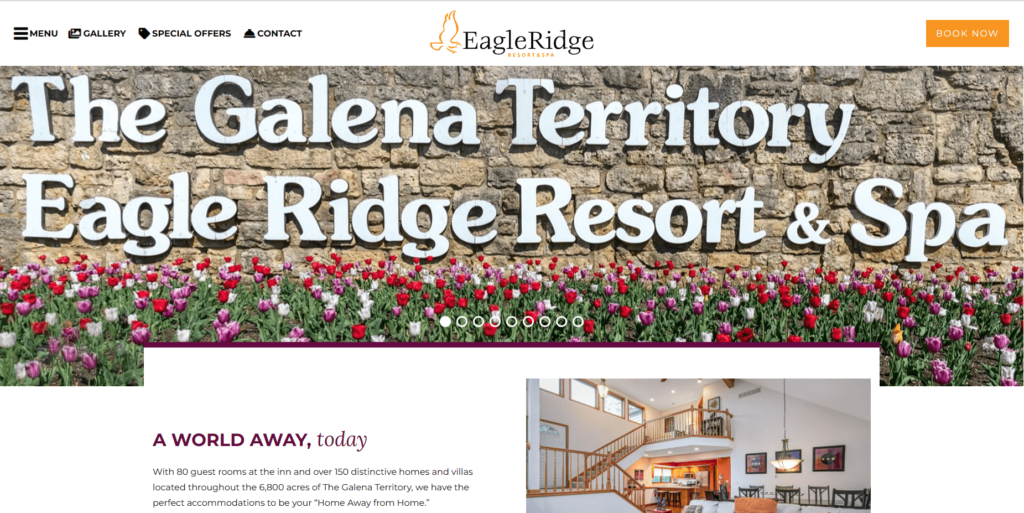 Homepage of the Eagle Ridge Resort and Spa's website / eagleridge.com