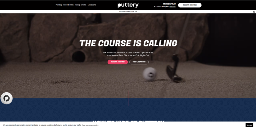 Homepage of the Puttery's website / www.puttery.com