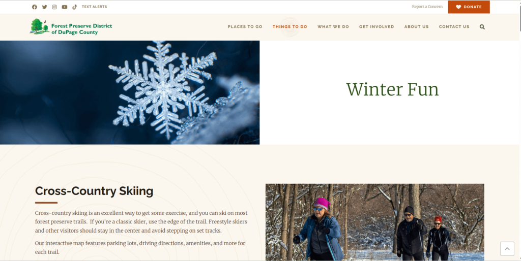 Homepage of the website of Mt. Hoy Snow Tubing at Blackwell Forest Preserve / dupageforest.org