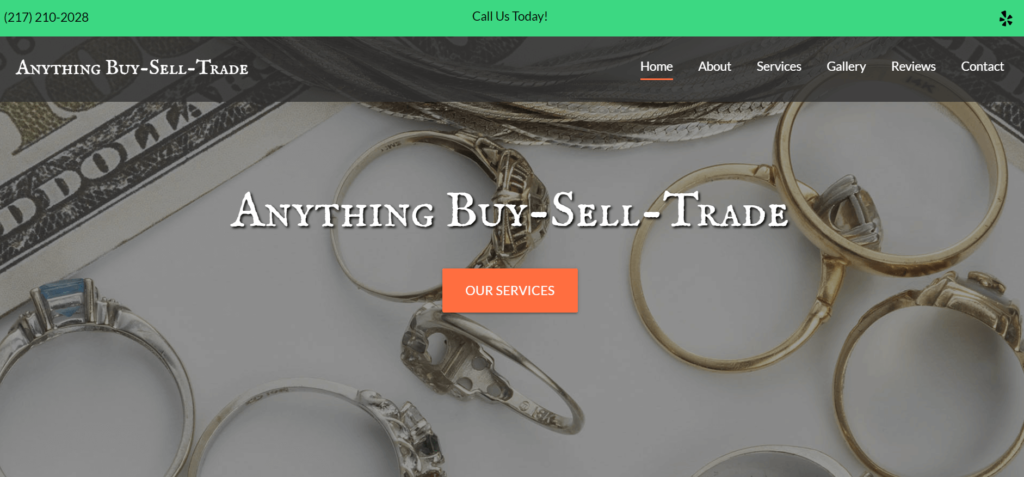 Homepage of Anything Buy-Sell-Trade website / anythingbuyselltrade.com