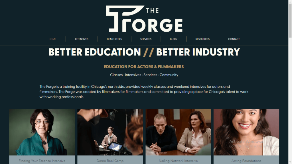 Homepage of The Forge's website / theforgechi.com