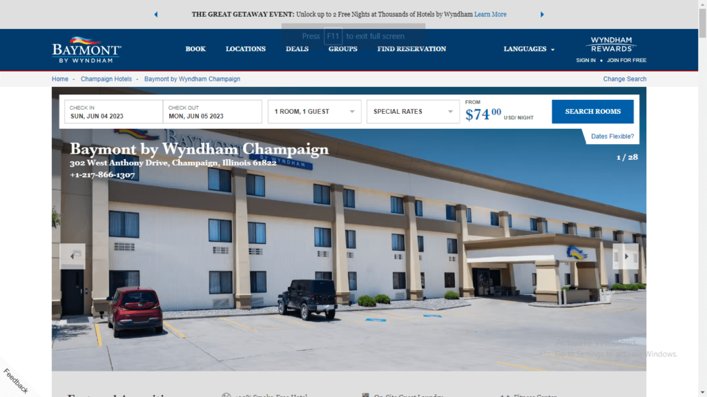 Homepage of Baymont by Wyndham's website / wyndhamhotels.com