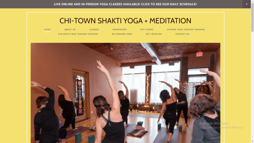 Homepage of Chi-Town Shakti Yoga + Meditation's website / chi-townshakti.com