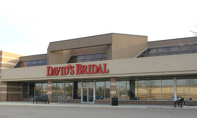 Exterior View of Dave's Bridal Store / Wikipedia / Dwight Burdette
Link: https://en.wikipedia.org/wiki/David%27s_Bridal#/media/File:David's_Bridal_Shop_Ann_Arbor_Michigan.JPG