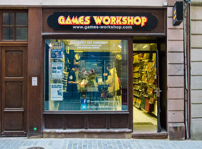 Exterior view of a Games Workshop store / Flickr / Marc Buehler 
Link: https://flickr.com/photos/marc_buehler/10334123905/