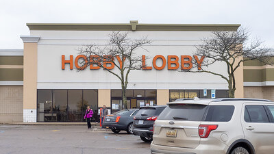 Parking lot view of a Hobby lobby store / Flickr / Ajay Suresh
Link: https://flickr.com/photos/ajay_suresh/51788715359/i
