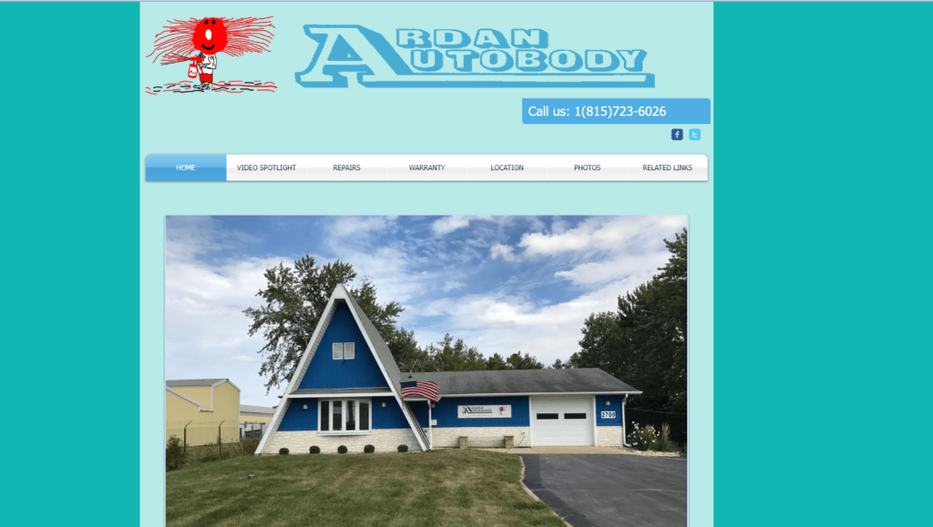 Homepage of Ardan Auto Body website / ardanautobody.com